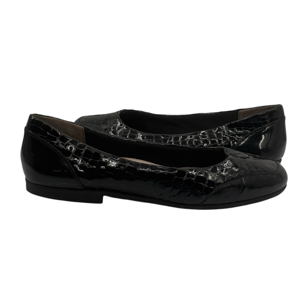 Trotters Black Arnello Leather Slip-On Loafers Size 11 Wide Women's